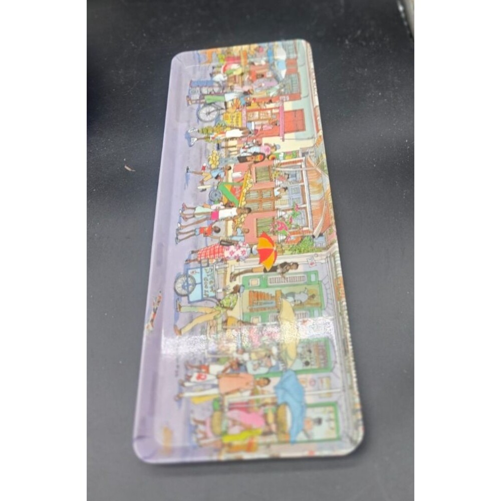Tray Barbados Art Serving Tray Market Place Street SceneJim Walker Made in Italy